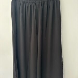 Black Wide-Leg Palazzo Pants with Elastic Waistband